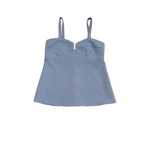 ZARA Light Blue Women's Tank Top Blouse Short Sleeve Casual Shirt